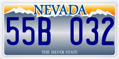 NV license plate 55B032