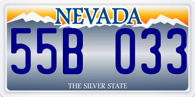 NV license plate 55B033