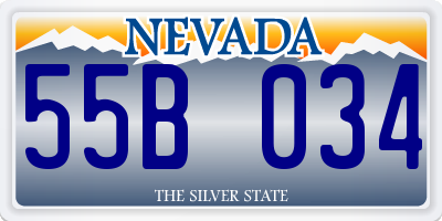 NV license plate 55B034
