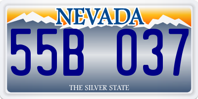 NV license plate 55B037