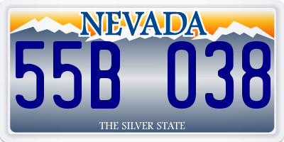 NV license plate 55B038