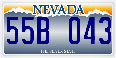 NV license plate 55B043