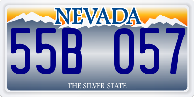 NV license plate 55B057