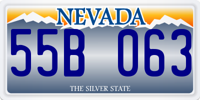 NV license plate 55B063