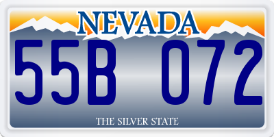 NV license plate 55B072