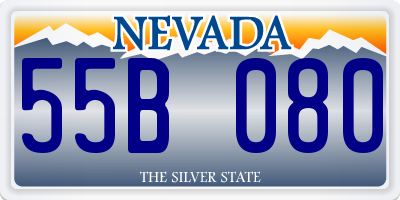 NV license plate 55B080