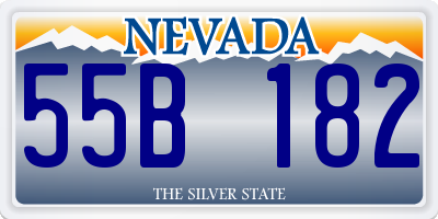 NV license plate 55B182