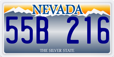 NV license plate 55B216