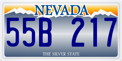 NV license plate 55B217