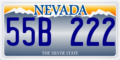 NV license plate 55B222