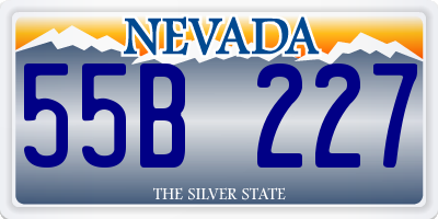 NV license plate 55B227