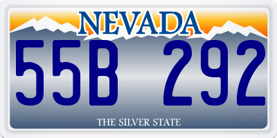 NV license plate 55B292