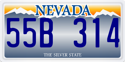 NV license plate 55B314