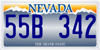 NV license plate 55B342