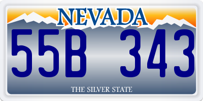 NV license plate 55B343