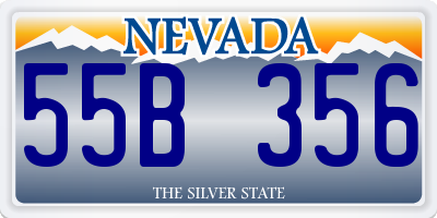 NV license plate 55B356
