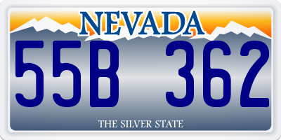 NV license plate 55B362