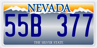 NV license plate 55B377