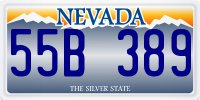 NV license plate 55B389