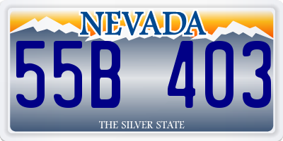 NV license plate 55B403
