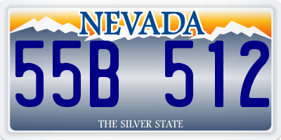 NV license plate 55B512