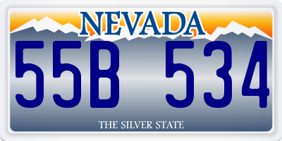 NV license plate 55B534
