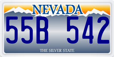 NV license plate 55B542