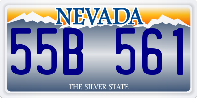 NV license plate 55B561
