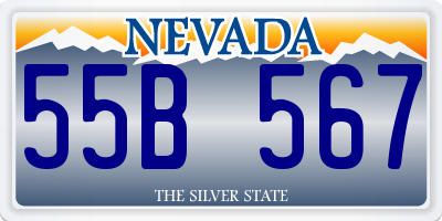 NV license plate 55B567