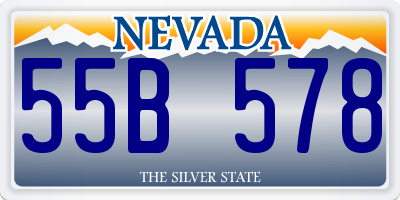 NV license plate 55B578