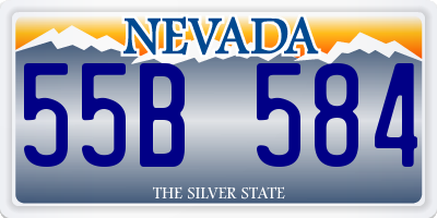 NV license plate 55B584