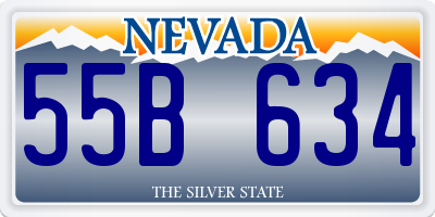 NV license plate 55B634
