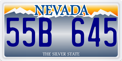 NV license plate 55B645