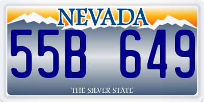 NV license plate 55B649