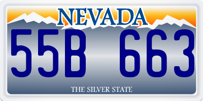 NV license plate 55B663