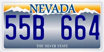 NV license plate 55B664