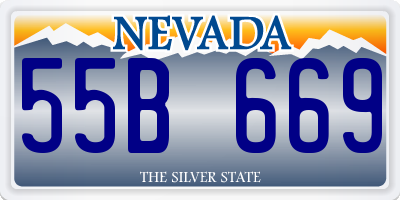 NV license plate 55B669