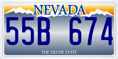 NV license plate 55B674