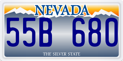 NV license plate 55B680