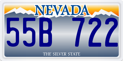 NV license plate 55B722