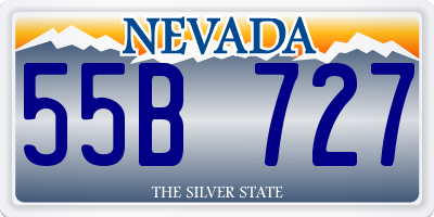 NV license plate 55B727