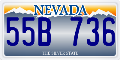 NV license plate 55B736
