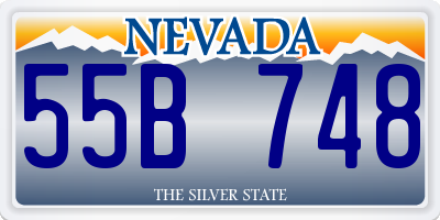 NV license plate 55B748