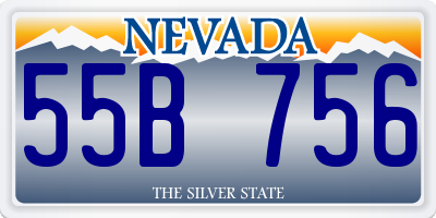 NV license plate 55B756