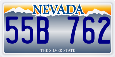 NV license plate 55B762