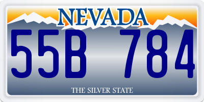 NV license plate 55B784