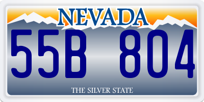 NV license plate 55B804