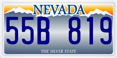 NV license plate 55B819