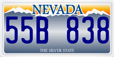 NV license plate 55B838