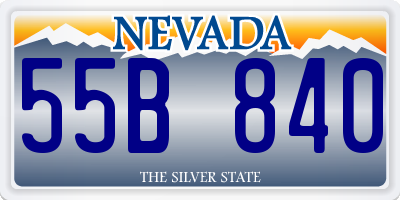 NV license plate 55B840